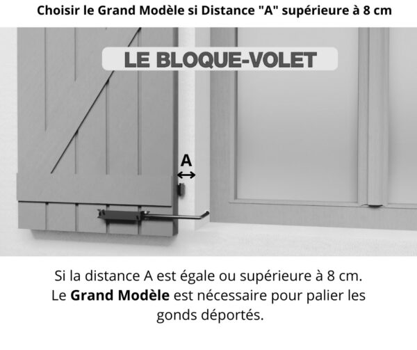 Bloque Volet Long Noir - Gauche pour Volet Bois – Image 5