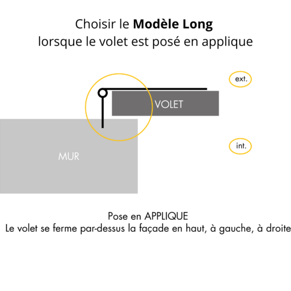 Bloque Volet Long Noir - Gauche pour Volet Bois – Image 6
